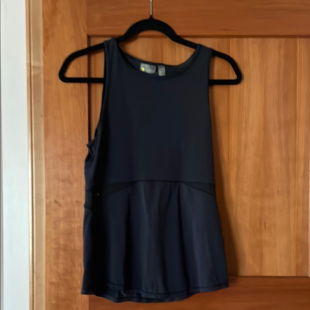 Zella Black Sleeveless Peplum Tank Top